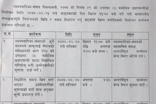 प्रधानमन्त्रीको निर्वाचन गर्न सरकारले संसाद खोल्नुपर्छः विपक्षी गठबन्धन